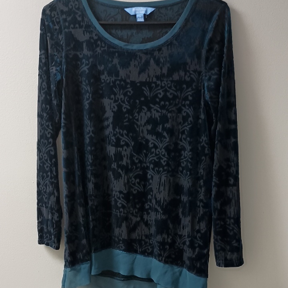 Simply Vera Teal Velvet Women's Top